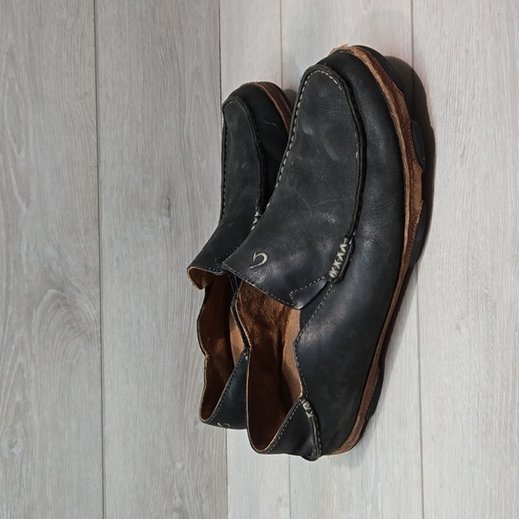 Olukai Mens Moloa Leather Loafer Slip on shoes sz 10.5 - Picture 2 of 14